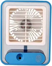 Portable Personal Air Conditioner Fan Mini Air Cooler Desk Fan USB Rechargeable (Blue)