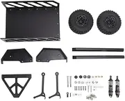 RC Trailer Professional Aluminum Alloy Simulation DIY Modified Trail Car Toy for D90 SCX10 1/10 RC Car Black 329x250x140mm