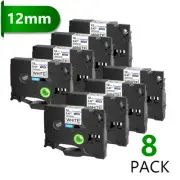8PK Black on White Label Tape Compatible with Brother P-Touch TZ-231 PT-D400