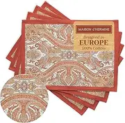 Maison d'Hermine Placemats Set of 4 100% Cotton Washable Cloth Place Mats, Reusable Table Mats for Kitchen Dining Decoration, Party, Wedding, Restaurant (Kashmir Paisley, 13" x 19")