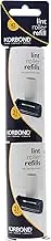 Korbond 6m Lint Roller Twin Refill Pack Clothes, Furniture and Carpet. Removes Dust, Pet Hair and Fluff-42 Sticky Pre-Cut Paper Sheets, 21 Count (Pack of 2), Blue,White