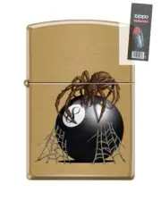 Zippo 82232 spider 8 ball web pool halloween Lighter + FLINT PACK