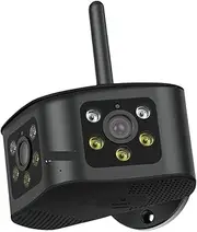 Outdoor Color Night WiFi Surveillance Camera 180 Ultra Wide Angle 8MP 4K Dual Lens Humanoid Detection Security Protection Webcam(U/S,8MP Add 128G Card)