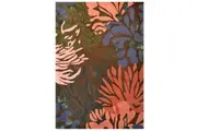 Floral Handmade Wool Rug-Botanical 6365-Brown Multi