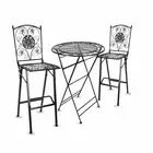 Barcelona Bistro Set Rustic Black 32" Table & 2 Barstools by Chivari