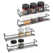 Spice Rack Organiser 4 Pack Wall Mounted Tier Shelf with Adhesive Sticker & S...