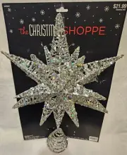Christmas Tree Shoppe Sparkling Tree Topper (New) 15" Tall