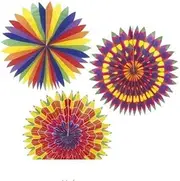 Printed Paper Fans 50cm Accessory for Fancy Dress