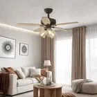 52" Barn Style Ceiling Fan with Light and Remote Control 6 Reversible Speeds