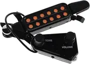HEATSHAKING 1 Set Adjustable Volume Pickup for Acoustic Guitars Professional Sound Control Easy Installation Fit for Folk Guitars Includes Capo for Seamless Pitch Adjustments