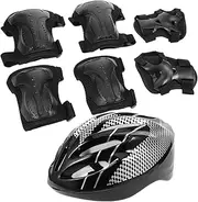 Anneome Roller Skating Protective Kit Adult Elbow Hand Pads Helmet for Biking Scooter