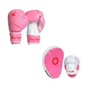 Boxing Gloves Punching MMA Training Sparring Gloves Focus Pads Ladies 4 Pcs Set