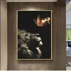 Lion Butterfly Art Posters Canvas Prints Wall Art Canvas Painting