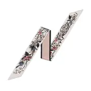 2PCS Floral Print Brand Scarf Women Design Silk Scarf Skinny Bag Scarves Fashion Headband Wrist Towel Foulard Neckerchief For Ladies
