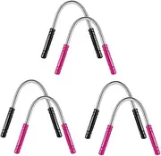 Zhouocea 6 Pcs Facial Hair Remover Spring Eyebrow Face Epilator Threading Tool Threading Hair Removals for Women Girls or Men (Black and Pink)