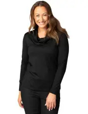 [Fella Hamilton] Hedrena Cowl Neck Long Sleeve Top in Black