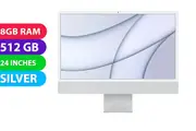 Apple iMac 2021 (M1, 8GB RAM, 512GB, 8 Core GPU, Silver, 24inc) - Refurbished (Excellent)