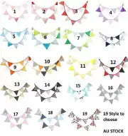Multi-color Vintage Cotton Fabric Flag Bunting Party Decoration Baby Nursery
