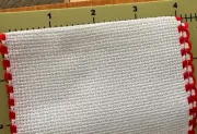 Banding 16 count Aida White/red Zweigart 3.5 in by 1 yard