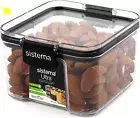 Sistema J7S95 Ultra Square Food Container, 460Ml, Black, Brown/Tan