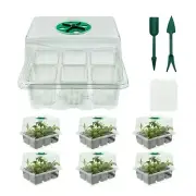 6 Pack High Lid Seed Starter Trays,36 Cell Thickened Seedling Trays with Humi...