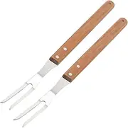 Sosoport 2pcs Stainless Steel Barbecue Forks for Outdoor Grilling Durable Skewers for Kebabs Easy to Clean Safe Design Essential BBQ Accessories