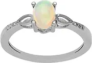 [MOONEYE] Accent Ethiopian Opal Gemstone 925 Sterling Silver Ring