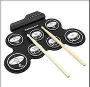 Portable Drum Percussion Instrument Drum Kit Electronic Drum Kit Electric Drum Kit Tambourine Kit is More Suitable for Beginners to Give Family Birthday Gifts