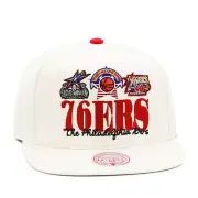 Mitchell & Ness Philadelphia 76ers Reframe Retro Snapback Hat Cap - Off White