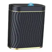 Bathroom Small Trash Can with Automatic Touchless Lid, 2.6 Gallon Gold Black