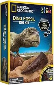 National Geographic Dinosaur Dig Kit – Uncover Genuine Fossils, Custom Digging Tools & Learning Guide, Hands-On Prehistoric Adventure for Ages 8+