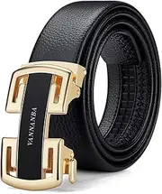 [VANNANBA] Mens Leather Belt Designer Belts Ratchet Belts for Men with Automatic Buckle Alloy,Trend Fashion with Gift Box