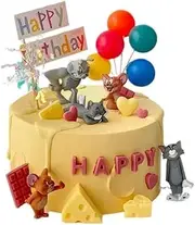 Cake Topper Set, Birthday Party Decorations with Balloons and Figurines Perfect for birthday parties and theme parties Collectors