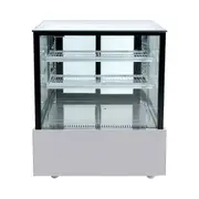 Bonvue Black Trim Square Glass Cake Display 2 Shelves - Cake Display Fridges (SSU90-2XB) - SSU90-2XB