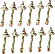 12x Furniture Connector Bolts Fittings Threaded Rod Connectors Kit for Bed Assembly, M8x100mm