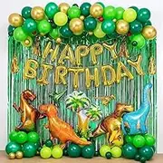 100pcs Dinosaur Balloon Set Jurassic Themed Birthday Party Aluminium Film Balloons Multicolored (Including Green) Balloon Set for Children, Party Enthusiasts, Unisex-Adults and Unisex-Children