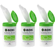 3x Moki Screen Wet Wipes Clean Bottle 50 Pack - TV/Monitor/Tablet/Phone LCD/LED