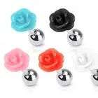 Rose Top Cartilage Tragus Ear Piercing Stud Barbell Surgical Steel