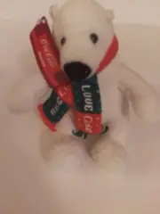 Coca-Cola Coke Polar Bear Approx. 4.5" Give Live Love Scarf Mint With All Tags