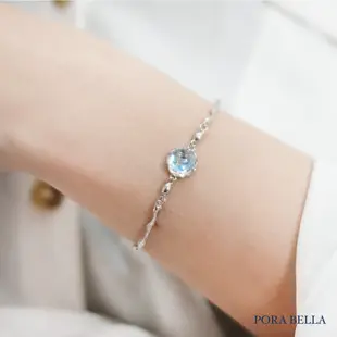 <Porabella>925純銀藍色月光石手鍊 仲夏夜之夢水晶手鍊 人魚的眼淚 招財開運必備手鍊 Bracelet