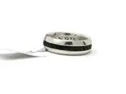 David Yurman 8mm Cable Classic Inset Ring Silver/Forged Carbon Size 10.25 NWT