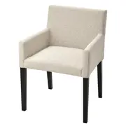 MÅRENÄS chair with armrests, black/Gunnared beige