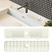Stainless Steel Kitchen Faucet with Pull-Down Sprayer 12" Gooseneck Sponge Holder (White)