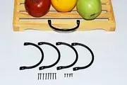 Serving Tray Handles Black Metal Wood Box and Furniture Handles/Cutting Board Handles for Kitchen 4pcs