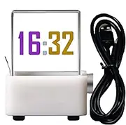 WiFi Holographic Cube - Futuristic Holographic LED Clock Display Decorative Digital Watch | Small Real Time Weather Station with GIF Animation Photo Album, 3dd Projection Clock