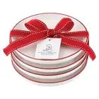 Appetizer Plate Set White Stoneware Small Plates, 6.29" Dia, Holiday Pack of 2