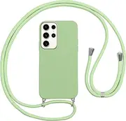 Vauki Mobile Phone Chain Case for Samsung Galaxy S23 Ultra, Mobile Phone Case with Strap for Hanging, Shockproof Silicone Protective Case with Removable Strap, Ultra Thin Necklace Lanyard, Soft Case