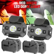 2X UTV Interior LED Dome Lights RED & White Roll Bar Mounts ATV Boat Buggy 12V