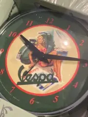 Vespa Bikini Pinup Table Top/Magnetic Alarm Clock, 4.5” Italian Import, Man Cave