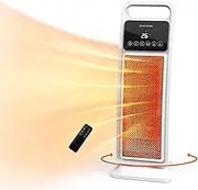 Heater, Portable Fan Heater with Thermostat, Electric Ceramic Indoor Heater for Office Room Bedroom Indoor Use, 2000W, White